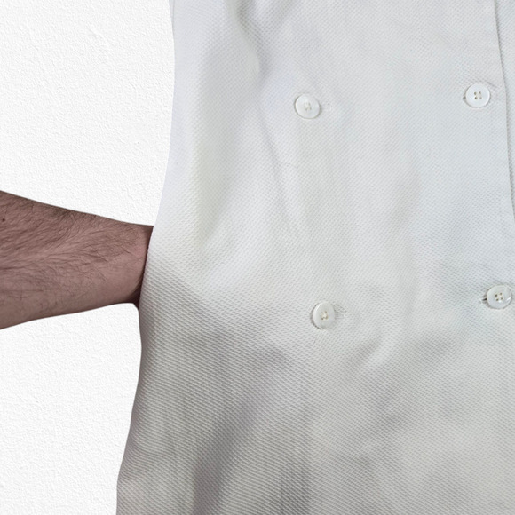 1960s Vintage White Sleeveless Mod Double Breasted Sporty Shift Dress Size 2 - Picture 14 of 15